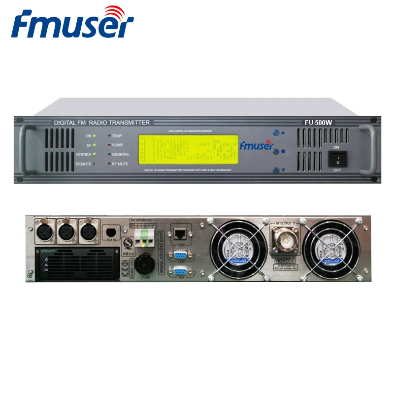 

FMUSER CZH618F-500C 500W Professional PLL Stereo FM Transmitter Compact FM Radio Transmitter Broadcast For FM Radio Station