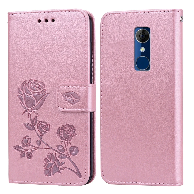 Роскошный кожаный чехол бумажник с тиснением розы для Alcatel 3 5052D 5052Y 3V 5099D книжка