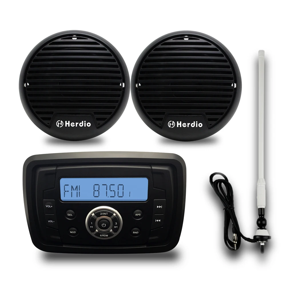 4 inch Marine Boat Speakers Bluetooth Audio Radio FM AM MP3 Sound