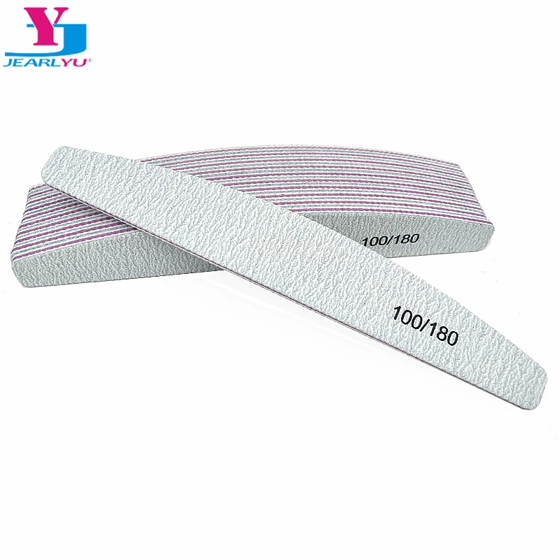 

10 Professional Nail File 100/180 Lime Manicure Tools Sanding Polish Buffer Curve Grey Moon Acrylic Nail Art tool Nail Polisher