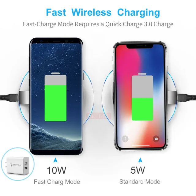 GETIHU Wireless Charging Dock  Fast Charge For Samsung S8 Plus S6 Edge Wireless Charger For iPhone 8 Plus X Mobile Phone Charge