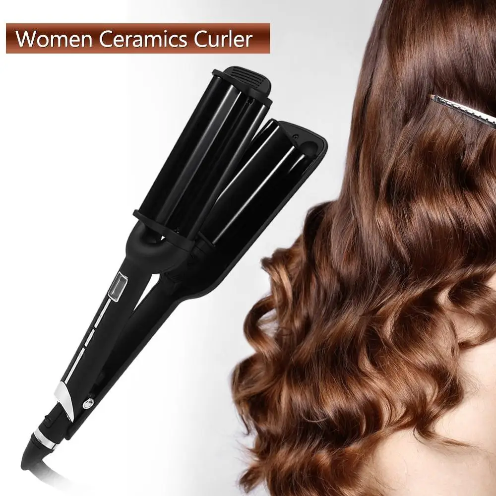 

Hair Curler Celsius LCD Display Curling Wand Nano Ceramic Curling Iron Hair Curler Negative Ion 3 Barrel Curler Hair Stylers