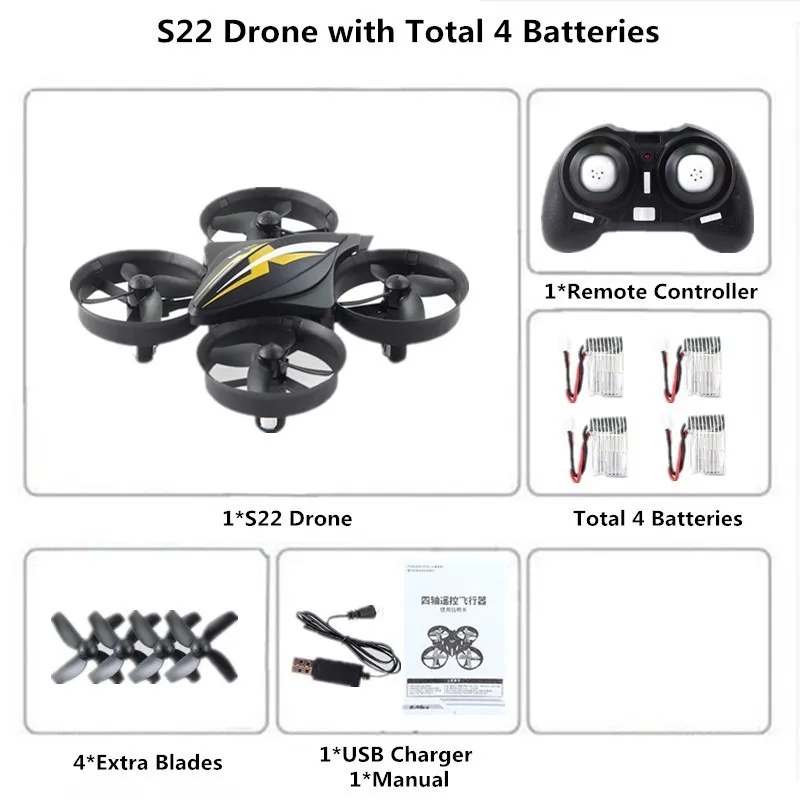 Mini Drone RC Helicopter Remote Control Quadcopter 2.4GHz 6-Axis Gyro Headless Mode Quadrocopter Drones Toys for Children - Цвет: B5