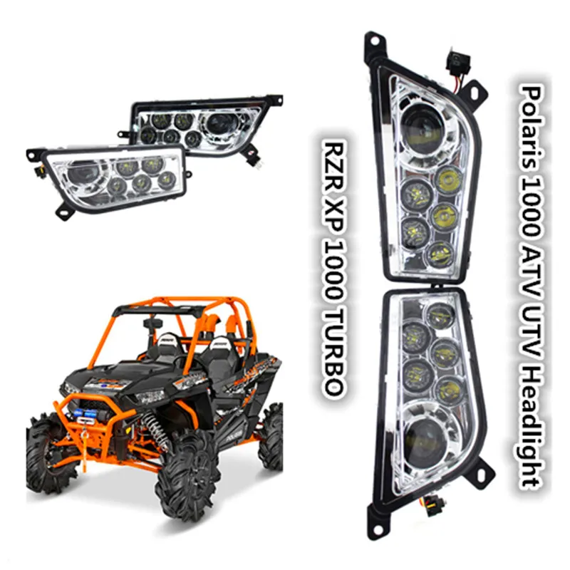 Chrome Polaris RZR 1000 LED Headlight 2015 2017 Polaris RZR 900