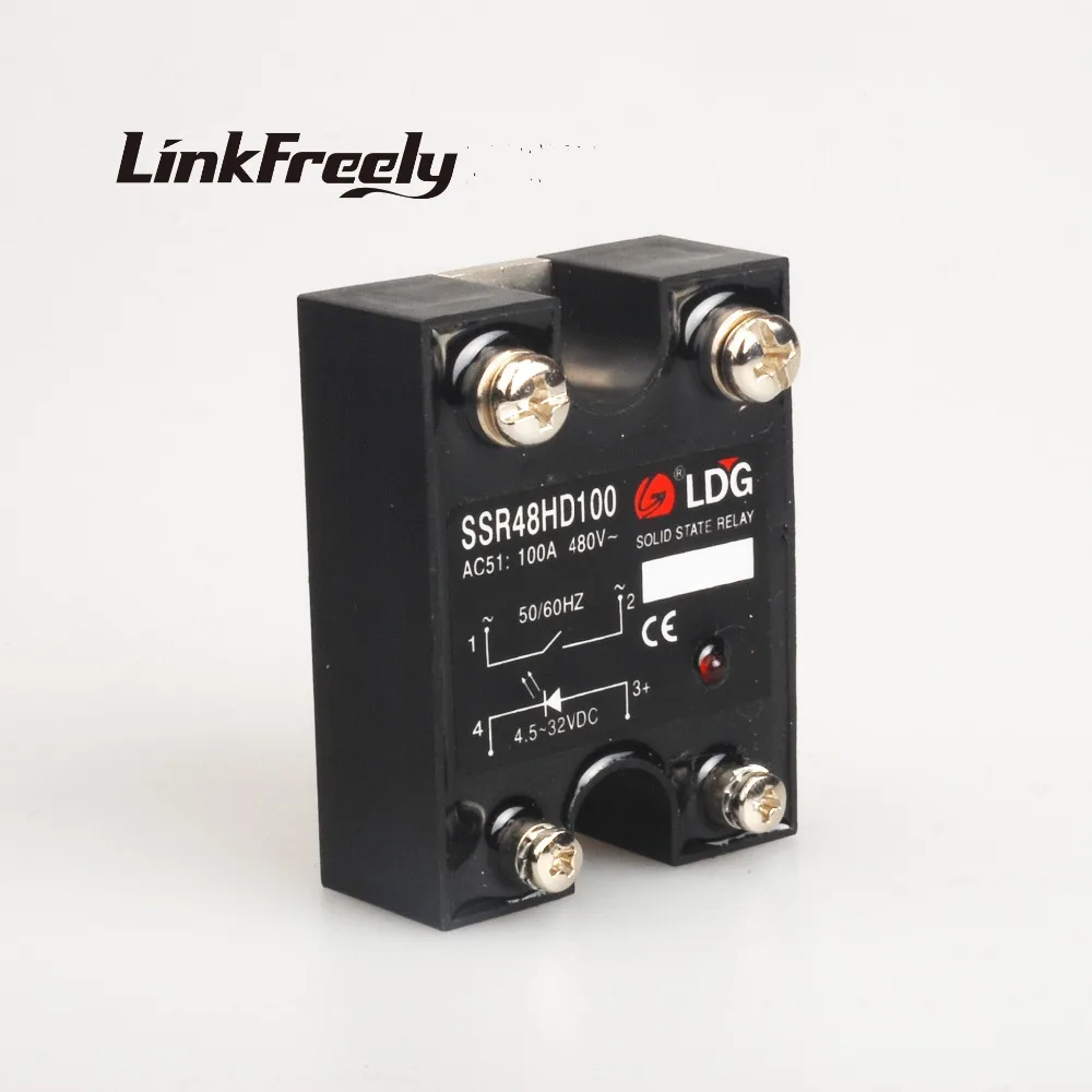 

SSR48HD100 100A input4-32VDC output 480V AC industrial enhanced Solid State Relay LED indication SSR relay