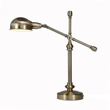 Американская винтажная медная лампа модная короткая Современная прикроватная лампа для спальни Светодиодная лампа для учебы промышленная ветровая настольная лампа