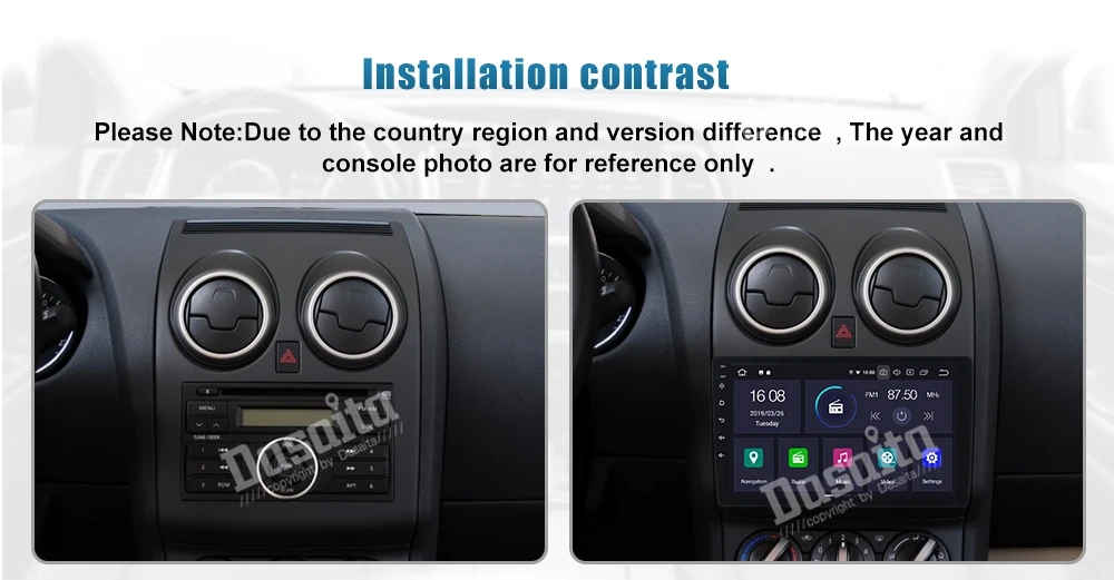 Excellent Dasaita 9" Car Autoradio Android 9.0 Built-in GPS 16G ROM Car Bluetooth Multimedia Player for Nissan Qashqai 2012 2013 2014 3