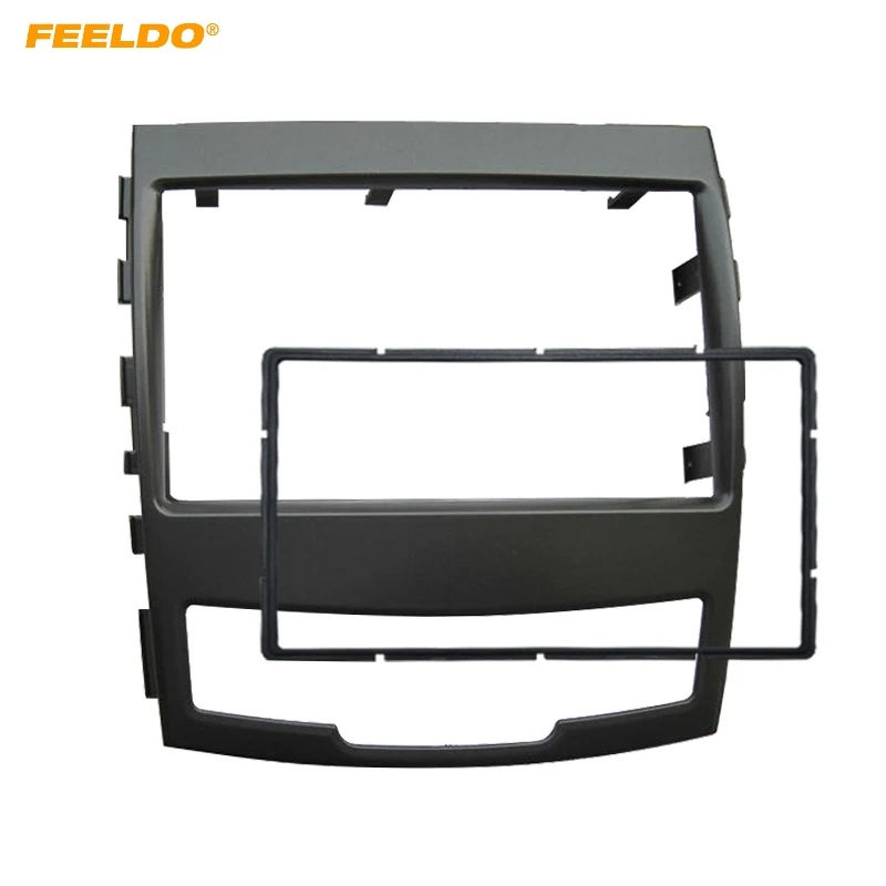 FEELDO Car Refitting 2DIN Radio Stereo CD/DVD For SSangyong Korando 2010 Frame Fascia Dash Panel Installation Kits | Автомобили и