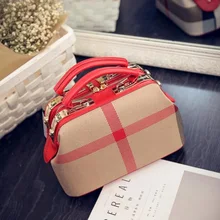Femmes Toile Plaid Sac Sacs À Main Double zipper Dames Épaule Messenger Sac Femme Sacs À Main de Haute Qualité 2017 De Mode Bolsos Mujer