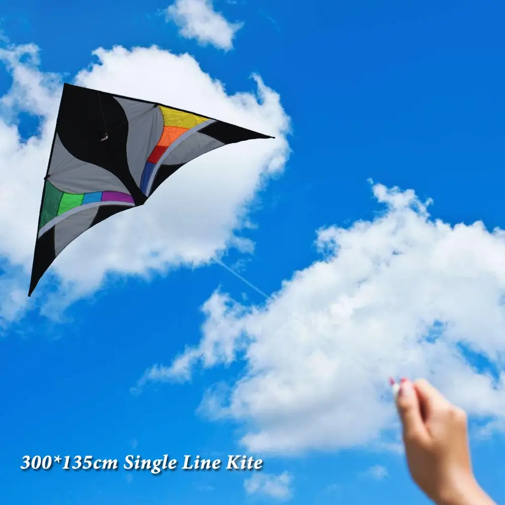Воздушный змей с одним леером огромный Delta-shape воздушный змей треугольной формы с 30 м струной для детей взрослых Открытый Спорт Пляж парк веселье