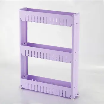 

Gap Storage Shelf For Kitchen Storage Skating Movable Plastic Bathroom Shelf Save Space 3 layers High Quality