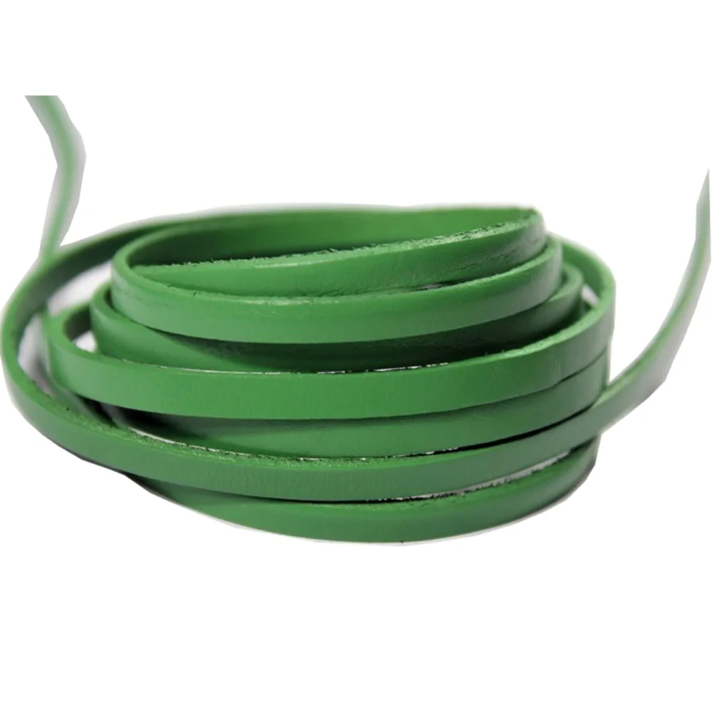 

5mm Flat Cow Hide Leather Strip, 5x2mm Genuine Leather Cord Color Coated in 2mm Thickness 1 Yard