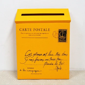 

MagiDeal Galvanized Wall Mounted Post Postbox Letterbox Mail Mailbox Yellow