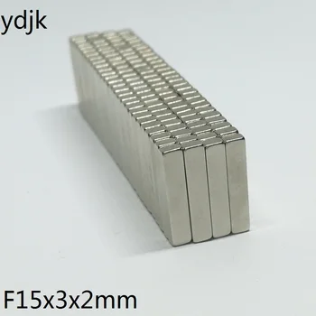

100pcs/lot N35 Rectangular magnet 15*3*2 mm Super Strong Neodymium magnet 15x3x2 mm NdFeB magnet 15mm x 3mm x 2mm