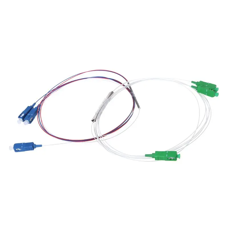 

1x2 APC/UPC Optic Fiber Splitter Mini Steel Tube Bundle Connector FBT Grade New