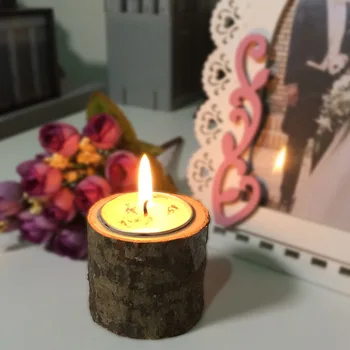 

Rustic Wooden Candle Tea Light Holder Home Stable Decoration Wedding Party wooden candlestick Decor Furniture Candlelight Dinner