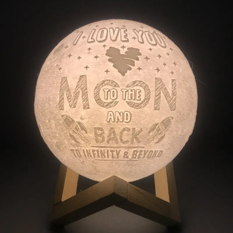 

Customized Personality 3D Printing Led Moon Novelty Light Lunar USB Charging Night Lamp Touch/Remote 2/16 Colors Moonlight