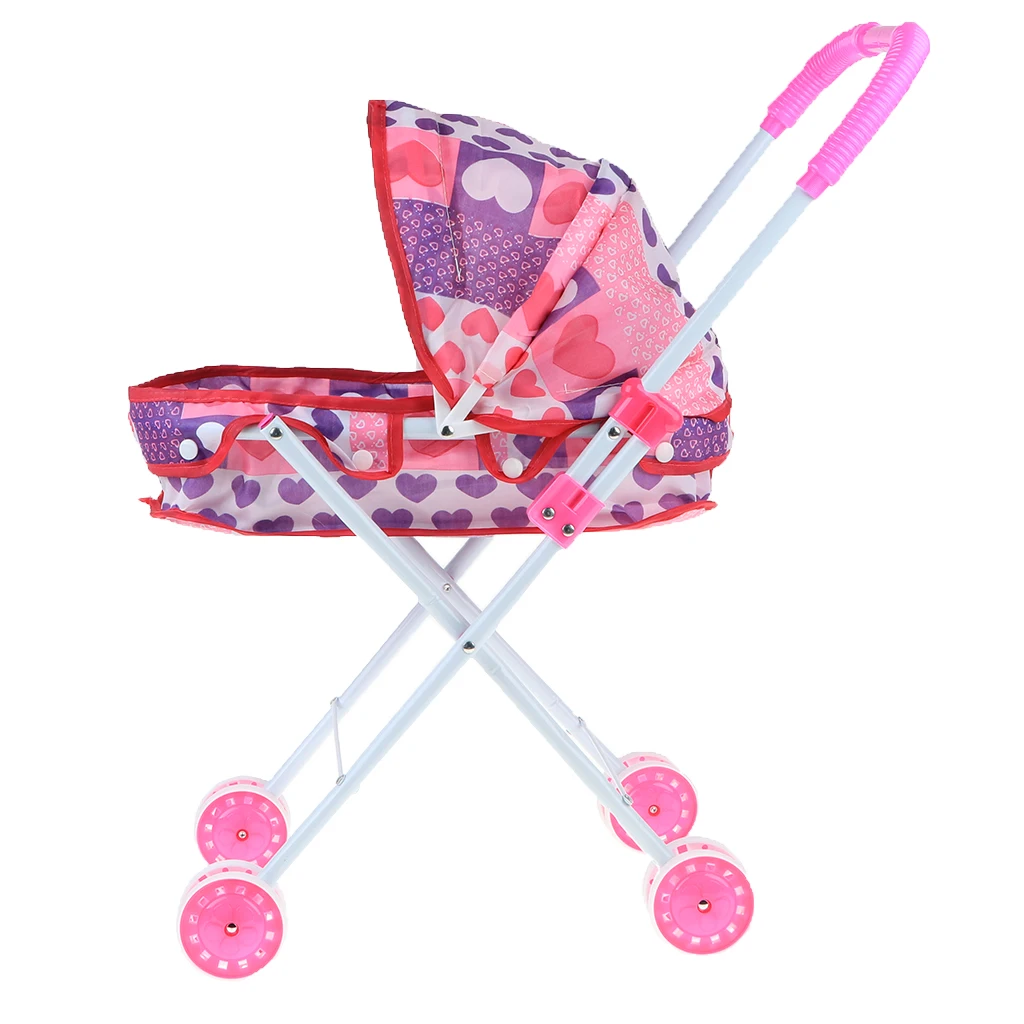 Mini Simulation Foldable Baby Push Cart Pushchair Stroller Pram Kids Pretend Play Furniture Toys