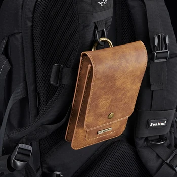 Multifunction 5.2~6.5'' Leather Phone Pouch Bags Hook Loop Belt Clip Case for Samsung Galaxy Note 8 Wallet Bags for iPhone 8 7 6 6