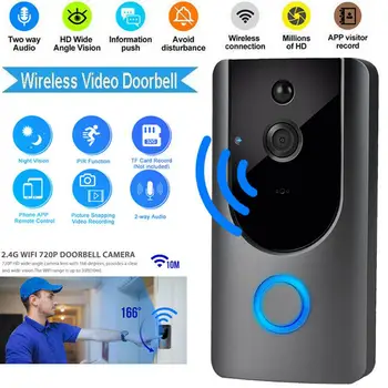 

Wireless WiFi Smart Doorbell IR Video Visual Ring Camera Intercom for Home Security r20