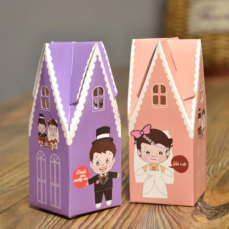100Pcs/Set Gift Paper Boxes Wedding Candy Box Kraft Festive Party Wedding Favors Christmas