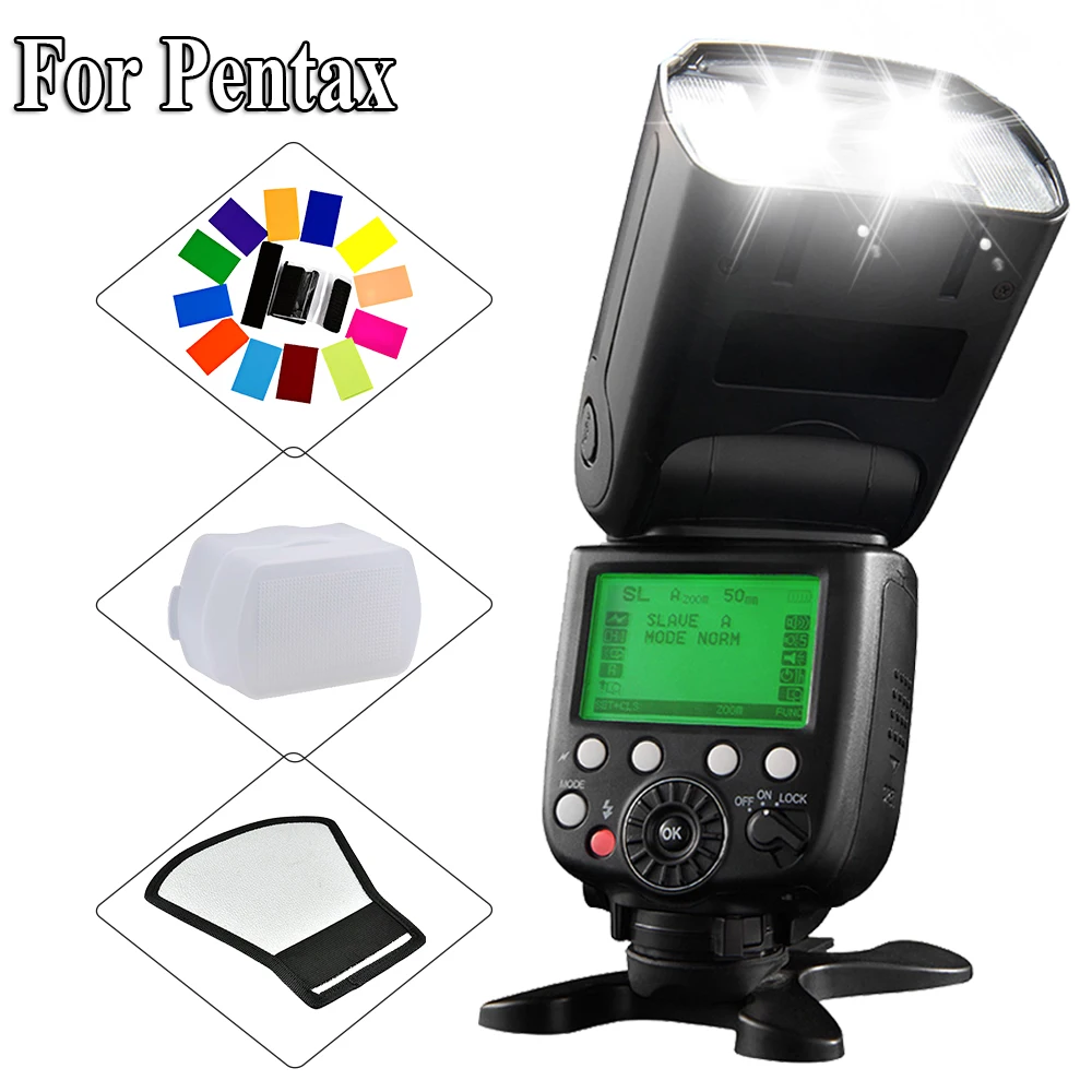 

Pixel M8 LCD Display Screen Wireless High Performance Flash Speedlite For Pentax K-7, K-x, K-m, K20D, K10D etc DSLR Cameras