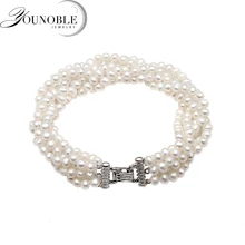 Красивый женский браслет из настоящего пресноводного жемчуга, многослойные браслеты, женский подарок на день рождения