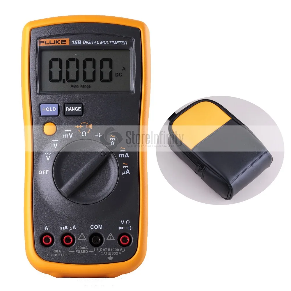 Fluke 15B+ Auto Range Digital Multimeter + Soft Carrying Case Carrier