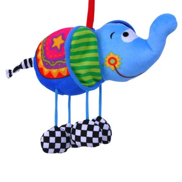 

1pc grasp pacify rattle Elephant handbell ring paper senses cognitive hanging bed car ring baby plush toy gift
