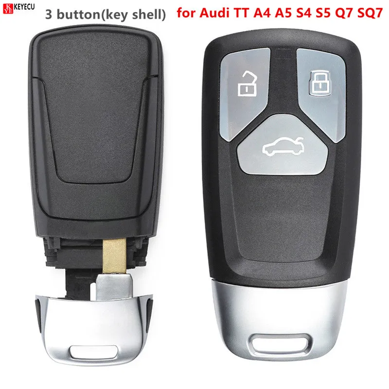 Keyecu Новый умный дистанционный чехол для ключей Fob 3 кнопки Audi TT A4 A5 S4 S5 Q7 SQ7 2017 Up FCC ID: