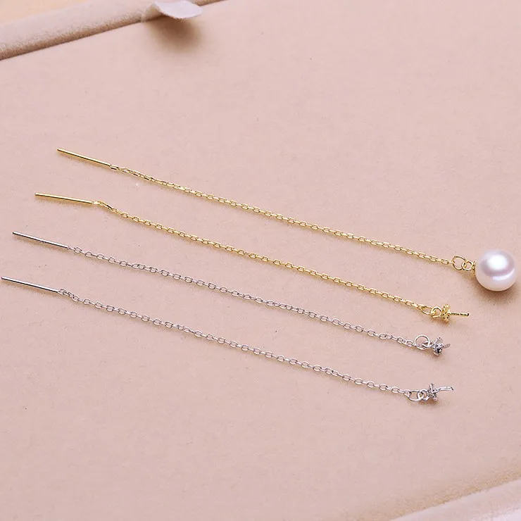 Серьги из серебра 925 пробы с жемчугом 2 цвета|Ювелирная фурнитура и компоненты| |