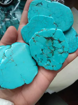 

20-40mm Turquoise Stone Slab Freeform green Blue white Turquoise beads blue Magnestie Slabs Turquoise Loose beads 6pcs