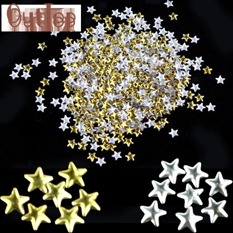 

OutTop hot Nail Art Sticker Gold Silver 5mm Star Metal Studs for Nails Phone Nail Decoration Nails accessoires C2017 May19