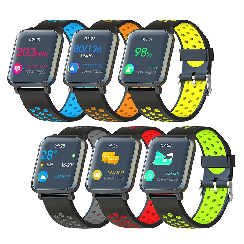 

Smart watch men's two-color IP68 waterproof fitness tracker Android bracelet smart bracelet compatible with IOS Android
