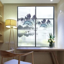 Пользовательские China air перемещение двери, гостиная балкон, электростатического матовое стекло, прозрачный и непрозрачного стекла стикер