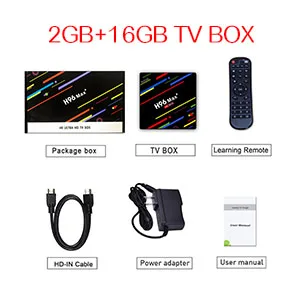 Android 8,1 caja de tv H96 Max+ RK3328 четырехъядерный 64 бит 2 Гб 16 Гб HDR10 4 K HD wifi H.265 USB H96max Neflix Youtube+ ТВ grati - Цвет: 2GB 16GB TV BOX