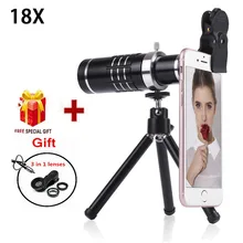 HD 18X телеобъектив с зумом 3в1 рыбий глаз широкоугольный макрообъектив телескоп с зажимом Штатив для смартфон мобильный телефон Lentes Kit