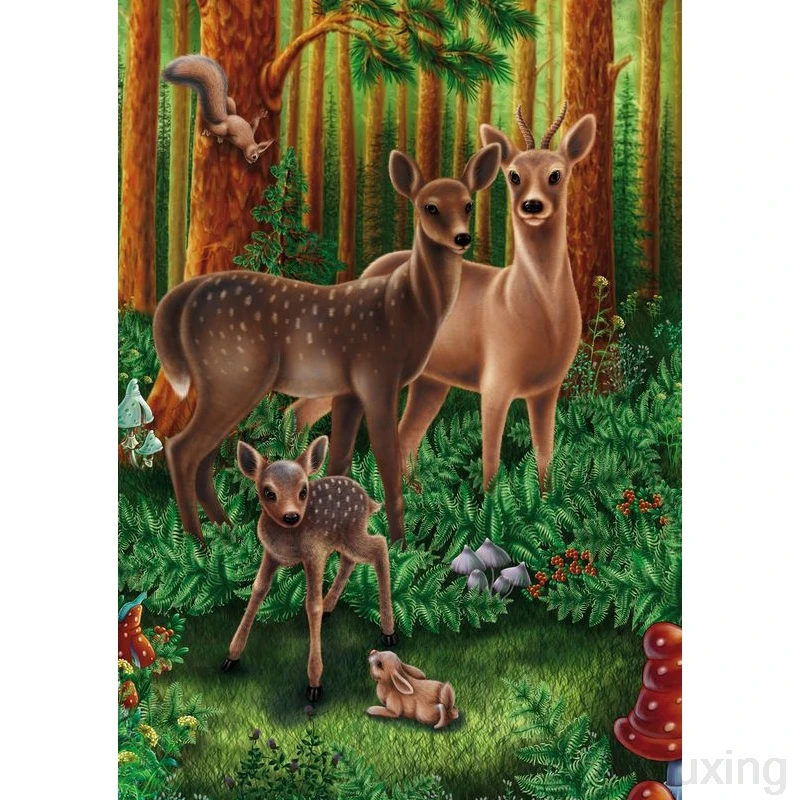 

Animal Diamond Embroidery 5D DIY Diamond Painting Elk in the forest Cross Stitch Full Rhinestone Mosaic mural decoration