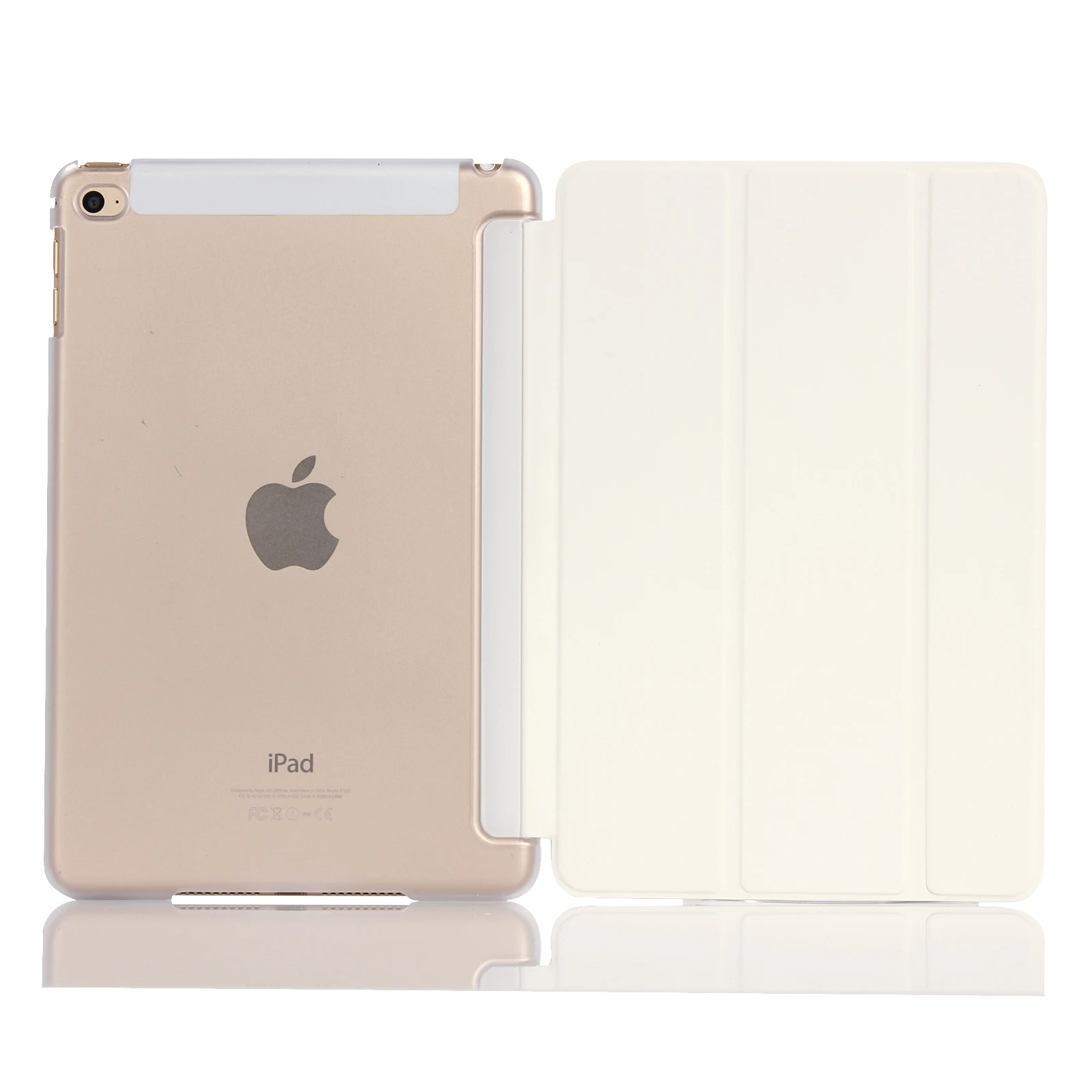 Умный чехол для ipad mini 4 ультра тонкий флип из искусственной кожи чехол+ PC полупрозрачный чехол для Apple ipad mini 4# C - Цвет: white