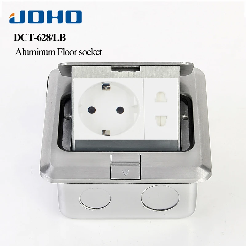 

JOHO Aluminum Alloy Pop up Electrical Sockets Promotion 16A 250V EU Socket 2 Pole outlet RJ45 HDMI USB