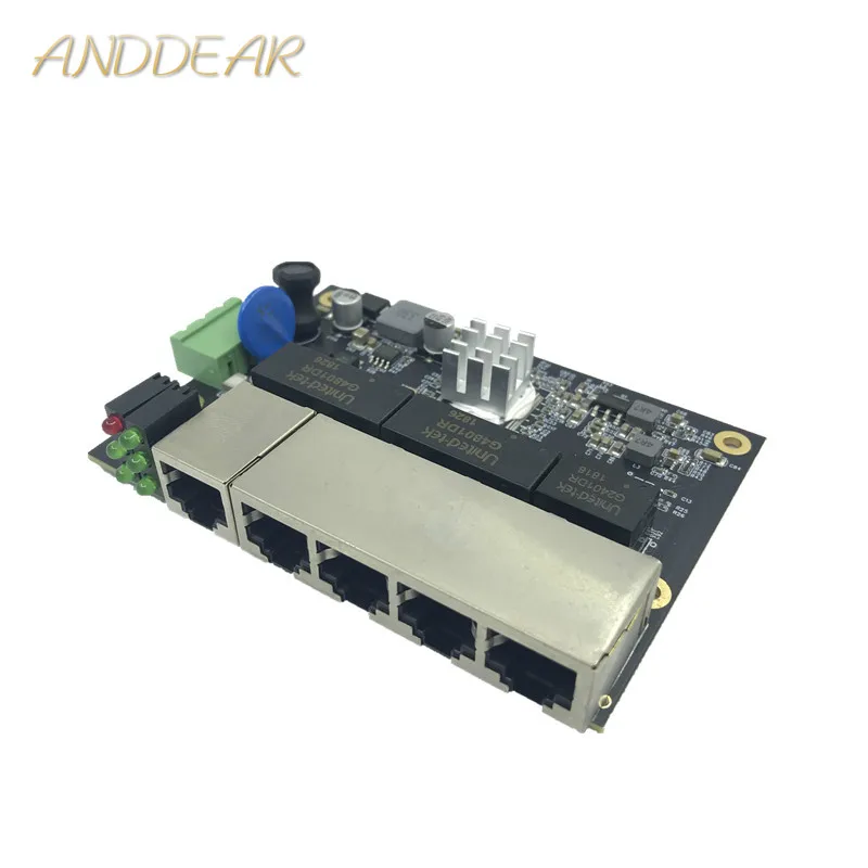 Ethernet коммутатор модуль 5 портов unmanager 10/100/1000 Мбит/с промышленный PCBA плата OEM