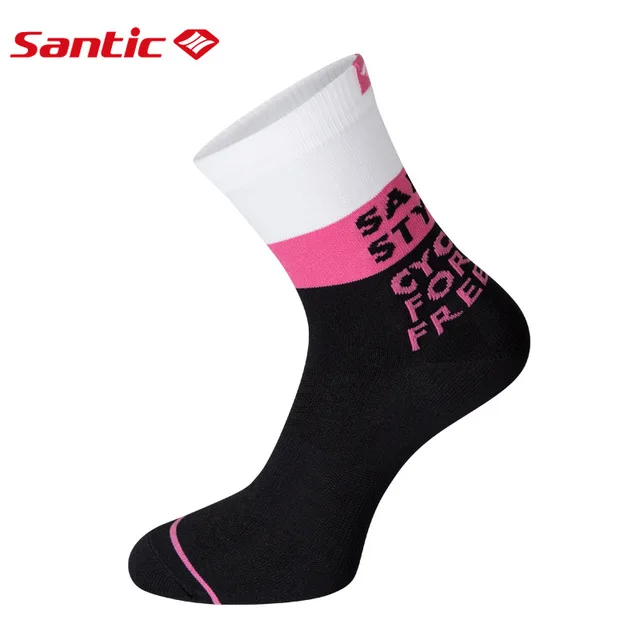 Red 1 Pair Santic велосипедные носки мужские и женские пот и дышащие, для активного отдыха и спорта носки для верховой езды 3 цвета свободный размер велосипедные носки Calcetines Ciclismo - Цвет: Red 1 Pair