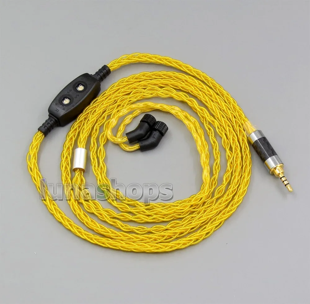 

LN006116 Gold 8 core 2.5 4.4 Balanced Pure Silver Plated Earphone Cable For AKR03 Roxxane JH24 Layla Angie AK70 AK380 KANN