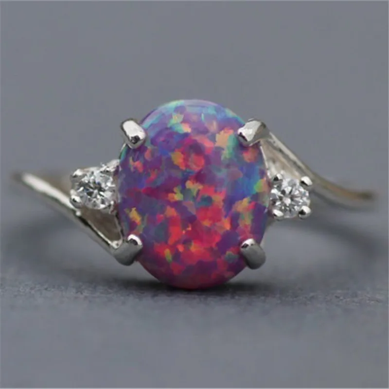 CC, винтажные очаровательные кольца для женщин, красивый овальный камень, кубический цирконий, бриллиантовое кольцо, свадебные ювелирные изделия, несколько цветов CC2001 - Цвет основного камня: Purple