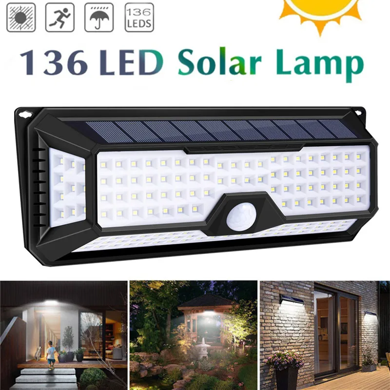 

118/136LED Solar Light Solar PIR Motion Sensor Lamp IP65 Waterproof Outdoor Garden Yard Lamp Emergency Security Light Solar Lamp