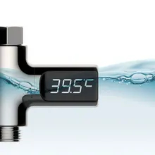 

1Pc Home Water LED Digital Shower Thermometer Flow Self-Generating Electricity Water Temperature Meter Monitor For Baby Care