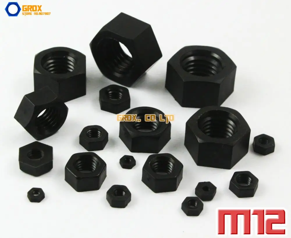 

50 Pieces M12 Black Nylon Metric Hexagon Nut Insulation Nut