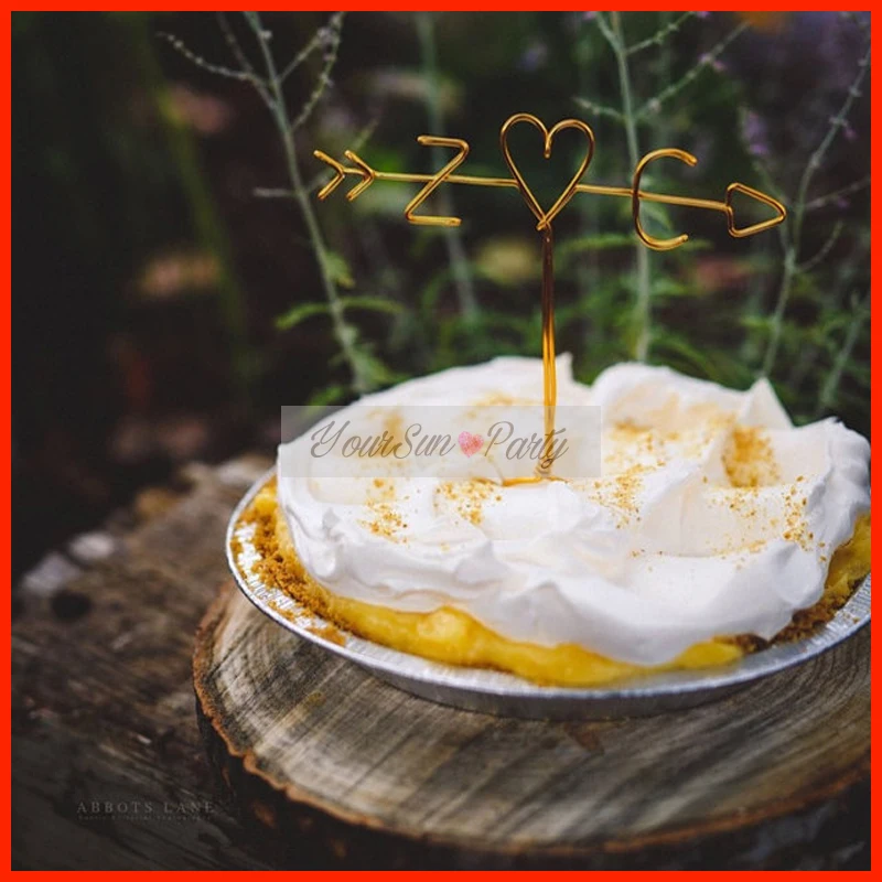 

Free Shipping Wire Cake Toppers Arrow And Heart Initial Wire Cake Picks Handmade Rustic Bakery Cake Decorations Monogram