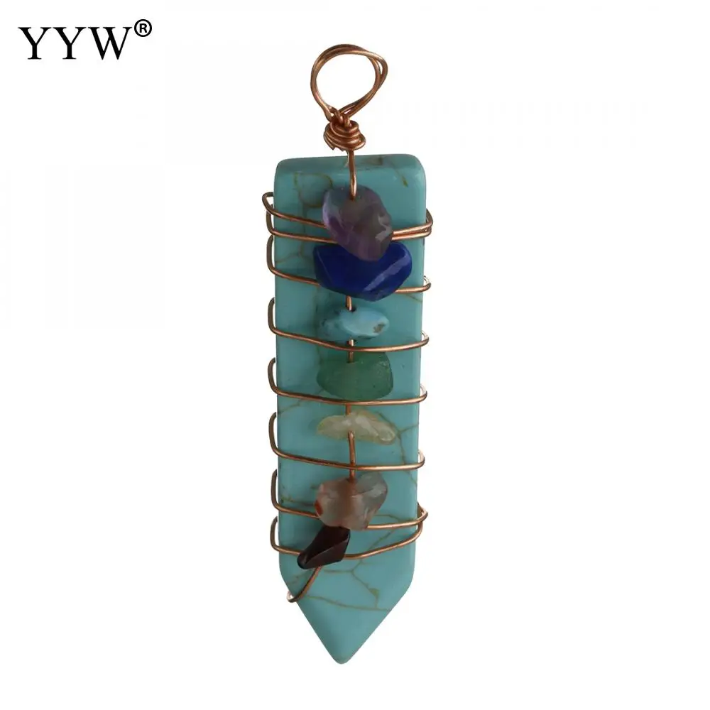 turquoise 1 шт., модное с зеленым кристаллом, камень, подвеска, ожерелья, ювелирные изделия, опал, камень Лапис, оникс, розовый кварц, сердолик, граненый шарик, маятник - Окраска металла: turquoise