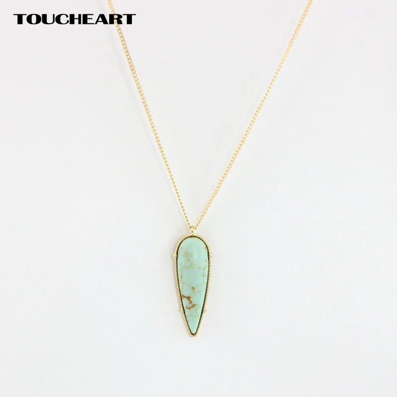 

TOUCHEART luxury Turquoise Necklace Long Gold Necklaces & Pendants Jewelry for Women Bijouterie Collier Femme SNE160204